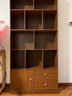 蔓斯菲尔（MSFE） 书架落地书柜客厅置物架办公室隔断柜靠墙家用收纳柜子储物柜 【加固款】深胡桃色80*181cm 实拍图
