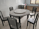 丰舍 餐桌 可变圆桌伸缩折叠实木岩板餐桌椅组合现代轻奢餐桌餐厅饭桌 黑灰色-意大利灰岩板-实木椅 【1.35米】 一桌6椅 实拍图