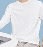 京东京造长袖t恤男5A抑菌新疆棉圆领衣服男装打底衫 白色 L 实拍图