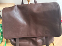 裘真【宋佳同款】植鞣羊皮信使双肩包大容量上班通勤休闲背包新款 咖啡色-大号 实拍图