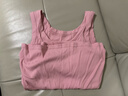 浪莎吊带背心女带胸垫免穿文胸可外穿内搭运动螺纹打底衫 粉色 L  实拍图