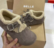 百丽（Belle）章若楠同款喵喵吐司毛毛勃肯鞋女冬季新款加绒棉鞋雪地靴B2829DM5 灰色 39 (245mm) 实拍图