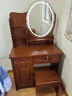 全实木梳妆台椅组合卧室中式简约80CM化妆桌子带灯镜带锁斗柜一体 胡桃色【带灯光镜+凳子】 80x43x145cm【自行安装】 实拍图