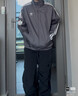 adidas情侣款复古风梭织立领夹克外套男女秋季阿迪达斯官方三叶草 深灰   XL 实拍图
