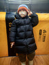保姆鹅  【风墙】儿童羽绒服宝宝中长款护脸加厚外套保暖童装[NG2664] 炭黑 130 实拍图