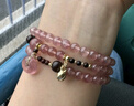 凤凰涅磐粉水晶手链女款平安扣草莓晶手串桃花串珠首饰元旦礼物女士高级感 实拍图