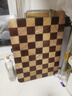 炊大皇家用切菜板砧板乌檀木橡胶木主厨棋盘格菜板42.5*31*2.5cm 实拍图