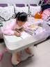 天文（TEN-WIN）儿童学习桌椅套装可升降调节小学生一体学习书桌家用游学巴士-4粉 实拍图