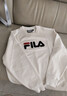 FILA FUSION斐乐潮牌情侣款男女套头卫衣春季宽松针织上衣加绒保暖 浮云灰花灰-MG 2XL 实拍图