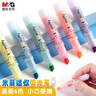 晨光（M&G）文具6色荧光笔 可爱单头记号笔 醒目重点标记笔 米菲系列便携手账手绘笔手账笔 6支/袋FHM22501 实拍图