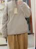 MUJI男式 抓绒 套头衫 男士卫衣男生男装 25年冬季 上衣 AB1P9A5A 灰色 L (175/100A) 实拍图