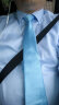 带带帅男士商务正装8CM懒人一拉的结婚新郎领带免打拉链领带懒人韩版潮 8厘米深蓝细纹拉链款 实拍图