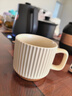 品喻（PINYU）杯子马克杯咖啡杯陶瓷杯高颜值水杯家用大容量冲泡杯竖纹复古白 实拍图