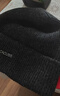 CACUSS纯羊毛毛线帽子男士秋冬加厚保暖护耳帽大头围套头针织帽黑深灰 实拍图