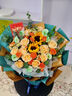 艾斯维娜鲜花速递向日葵混搭花束生日礼物全国同城配送 向日葵香槟韩式花束 实拍图