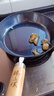 臻三环章丘手工铁锅平底煎锅烤肉煎锅无涂层不易粘锅小平底锅辅食厨具 烤蓝木把 24cm 实拍图