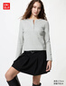 优衣库女装罗纹亨利领T恤/长袖修身短款内搭打底479591 487908 487908/02浅灰色 2XL 实拍图