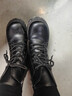 啄木鸟皮面马丁靴女款2025秋冬新款英伦风百搭小皮鞋厚底增高显瘦短靴女 黑色 38 (240mm) 实拍图