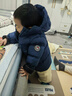 保姆鹅  【风墙】儿童羽绒服宝宝中长款护脸加厚外套保暖童装[NG2664] 藏蓝 100 实拍图