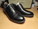 百丽男鞋2025商务正装休闲增高软底真皮鞋 黑色A2247（三接头款） 42 实拍图