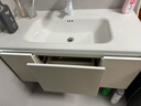 浴美优品实木浴室柜陶瓷一体盆卫生间洗手洗脸盆柜组合洗漱台镜柜奶油风 A60奶油黄感应柜100cm智能玻璃+盆 实拍图