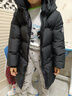 保姆鹅 儿童羽绒服宝宝中长款加厚冬季外套防风保暖白鸭绒冬装[NG2654] 炭黑 140 实拍图