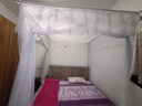 圣安贝（ShenAnBei） 圣安贝 蚊帐不锈钢加厚30MM粗管伸缩1.8m三开门免打墙 白色床侧开门25mm管 200cm*120cm*220cm 长宽高 实拍图