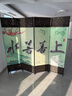 祥朗实木布艺屏风隔断客厅卧室书房餐厅养生现代中式移动折屏座屏玄关 1.8米高x0.5米宽双面图案一扇 实拍图