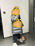 保姆鹅  【风墙】儿童羽绒服宝宝中长款护脸加厚外套保暖童装[NG2664] 大象灰 150 实拍图
