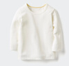 优衣库婴幼儿宝宝HEATTECH棉混纺圆领T恤/长袖保暖衣秋衣478444 01 乳白色 80 实拍图