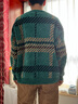 马登工装美式复古雪尼尔圣诞毛衣男秋冬撞色加厚保暖打底套头针织衫 绿间条 【毛衣男高级感/男士针织衫/厚衣服】 XL 【宽松版型/可拍小一码】 实拍图