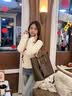 MILDREN KROE包包女款2026年新款大容量托特包MK女包七夕情人节礼物送老婆女友 咖啡色【精美礼盒包装】 实拍图