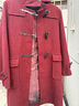 无印良品（MUJI）女式 羊毛混牛角扣大衣长款连帽毛呢呢子外套秋冬季外衣女装 深紫红色 S (155/80A) 实拍图