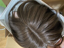 瑞贝卡（Rebecca）假发女100%真人发丝遮白发假发片增加发量空气刘海隐形头顶补发片 空气刘海 深棕色 25cm 机制工艺 实拍图