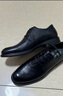 红蜻蜓25秋季商务休闲系带牛皮鞋男手抓皱纹正装德比婚鞋WTA35345黑色40 实拍图