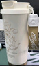 天喜（TIANXI）保温咖啡杯女铃兰花茶杯吸管茶水分离杯翻盖水杯礼物便携车载杯子 一杯三饮-珍珠白 500ml 实拍图
