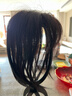 瑞贝卡（Rebecca）假发女100%真人发丝遮白发假发片增加发量空气刘海隐形头顶补发片 空气刘海 自然黑 25cm 机制工艺 实拍图
