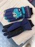 牧萌儿童手套滑雪手套男童骑行防水小孩玩雪卡通保暖手套 翠绿色 XL 实拍图