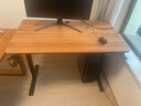 喜米莱【热卖款式】电动升降桌电脑电竞桌台式学习书桌实木办公直播桌子 【单电机】胡桃色+黑腿18mm桌面 长120宽70高75cm 实拍图