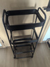 碳钢小推车零食架零食置物架收纳架客厅置物架落地架子储物架货架 四层黑【加粗碳钢圆管】挂钩挂盒 实拍图
