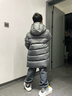 保姆鹅  【风墙】儿童羽绒服宝宝中长款护脸加厚外套保暖童装[NG2664] 大象灰 150 实拍图