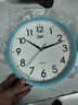 康巴丝（Compas）挂钟 静音简约钟表客厅石英钟表挂墙时钟 c2855 蓝色 26cm 实拍图