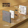 飞利浦（PHILIPS）开关插座面板S20灰86型斜5五孔墙壁插座家用暗装电工电料二三插座 斜五孔-10只 插座 【优先发货】 实拍图