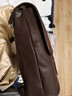 裘真新年礼物植鞣羊皮信使系列竖款双肩包大容量上班通勤休闲背包新款 咖啡色 实拍图