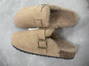 贞喜气 勃肯平底包头半拖鞋女保暖毛毛室内外穿拖鞋秋冬新款博肯鞋防水 勃肯半拖鞋【卡其色加绒】约3cm 36 实拍图