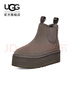 UGG秋季女士休闲舒适纯色厚底雪地靴烟囱时尚切尔西短靴 1134526 GREY | 灰色 36 实拍图