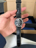 istrap真皮表带男女士鳄鱼纹牛皮适用天梭浪琴美度西铁城卡西欧dw精工海鸥飞亚达阿玛尼手表带力洛克表链 黑色米白线丨银色针扣 与表盘接口宽度22mm 实拍图
