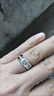 鹿凌青 白金色莫桑石男士高级戒指 霸气时尚合金戒 开口可调节锆石指环 开口可调节 实拍图