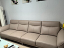 全友家居现代简约头层牛皮沙发带脚凳客厅家具直排真皮沙发茶几组合 浅卡其 | 3.0m（102711沙发） 实拍图