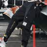 花花公子（PLAYBOY）工装裤男秋冬季裤子男宽松休闲裤男士潮流束脚男裤 黑色 4XL 实拍图